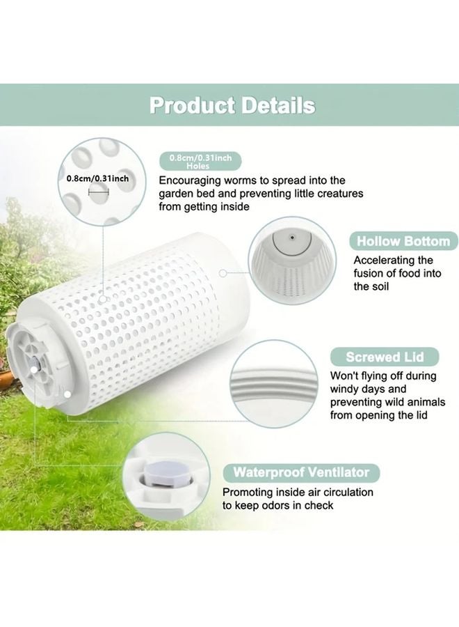 1 قطعة صندوق سماد الديدان من PVC أنبوب سماد مقاوم للرائحة للعناية بحديقة العشب - Image 4